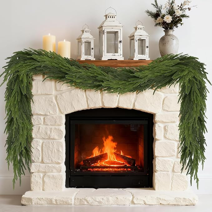 6FT Artificial Norfolk Pine Garland, Realistic Real Touch Christmas Garland, Faux Fake Greenery G... | Amazon (US)