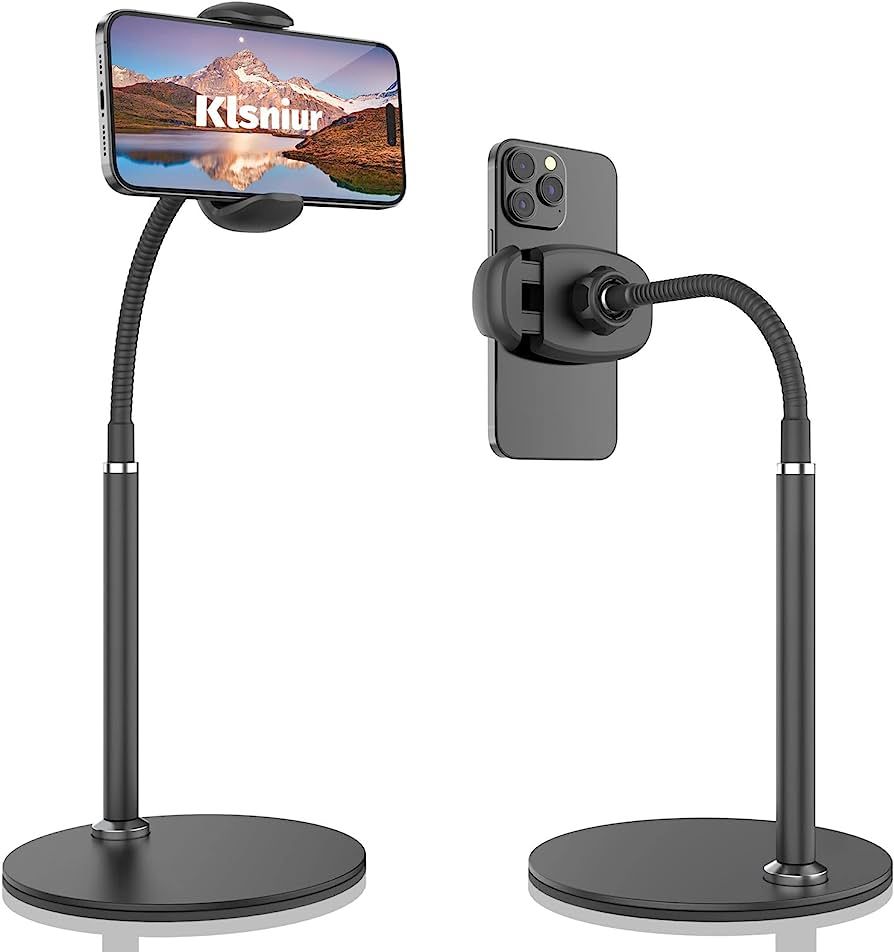 Cell Phone Stand, Adjustable Height & Angle Gooseneck Stand for Desk Flexible Arm Universal Holde... | Amazon (US)