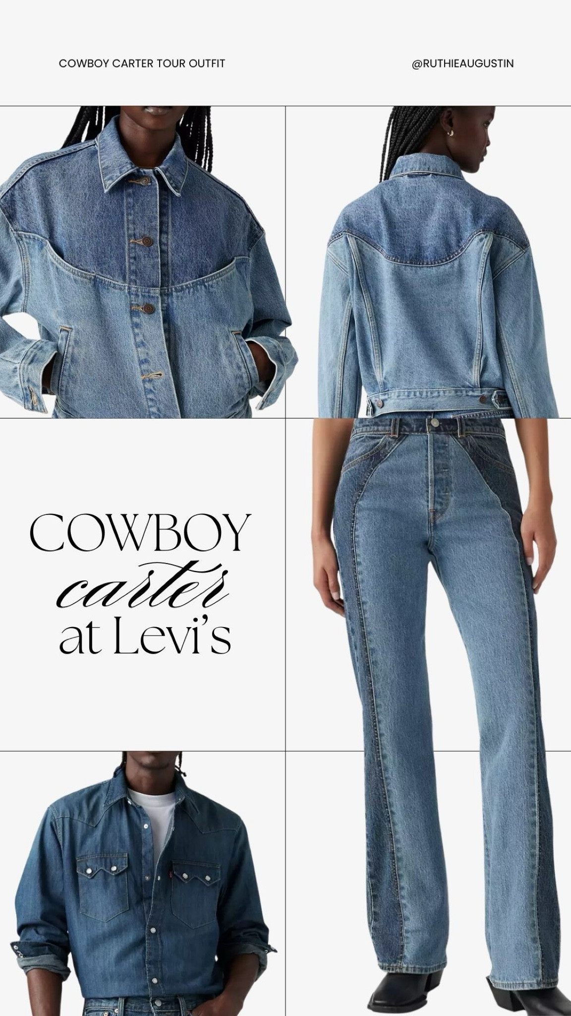 Cowboy Carter at Levi’s! 

Here’s a roundup of a few very western, country, cowboy looks from Levi’s for the upcoming Beyonce Cowboy Carter concert tour! 

(Concert outfit, denim, denim cowboy, denim outfit, Cowboy Carter outfit, country outfit, western outfit) 

#LTKStyleTip