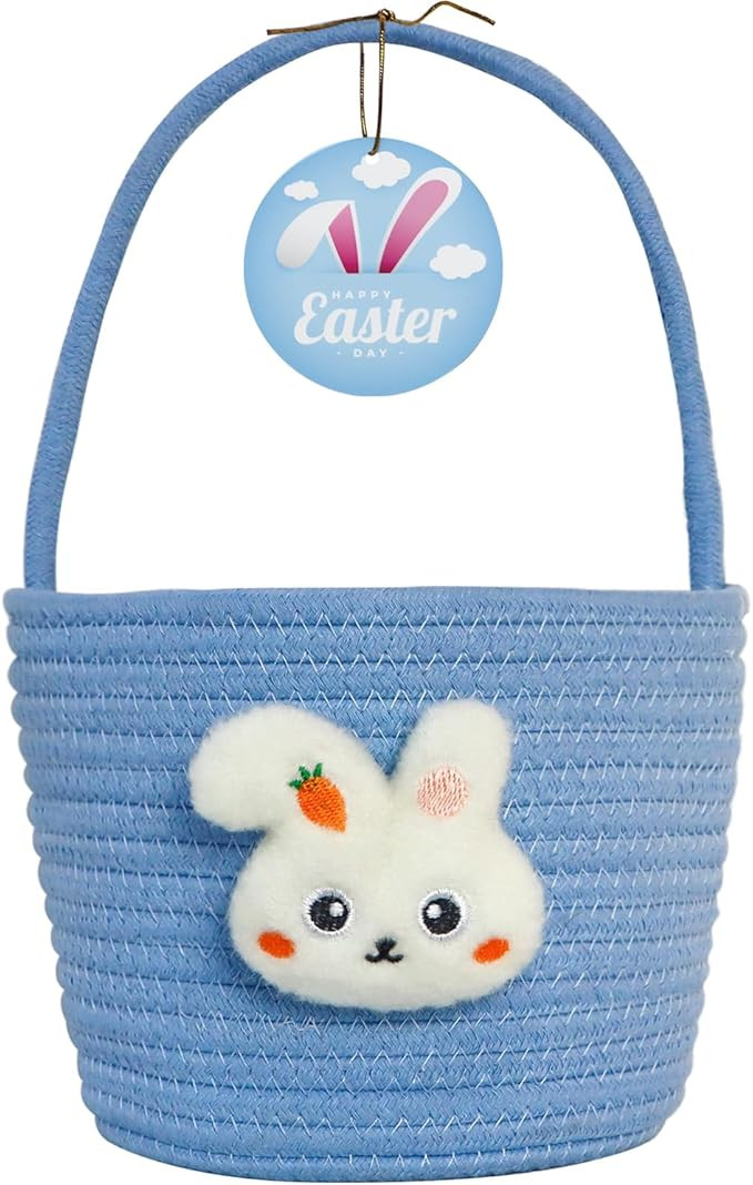 Easter Basket, Easter Baskets for Kids, Baby Easter Basket with Handle, Empty Bunny Egg Basket, E... | Amazon (US)