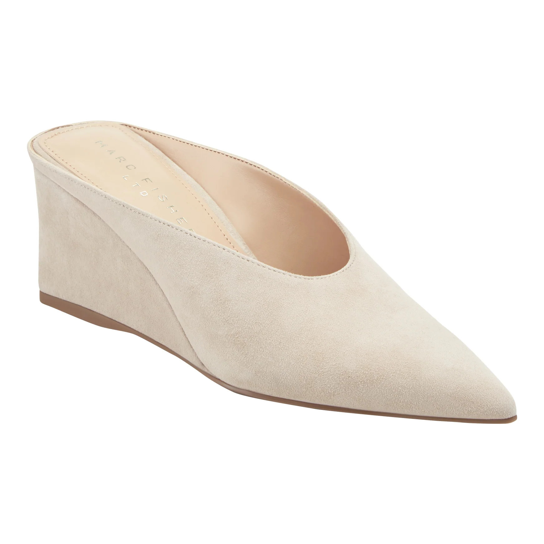 Women's Malley Leather Wedge Mule - Ivory Leather | Marc Fisher Footwear | Marc Fisher