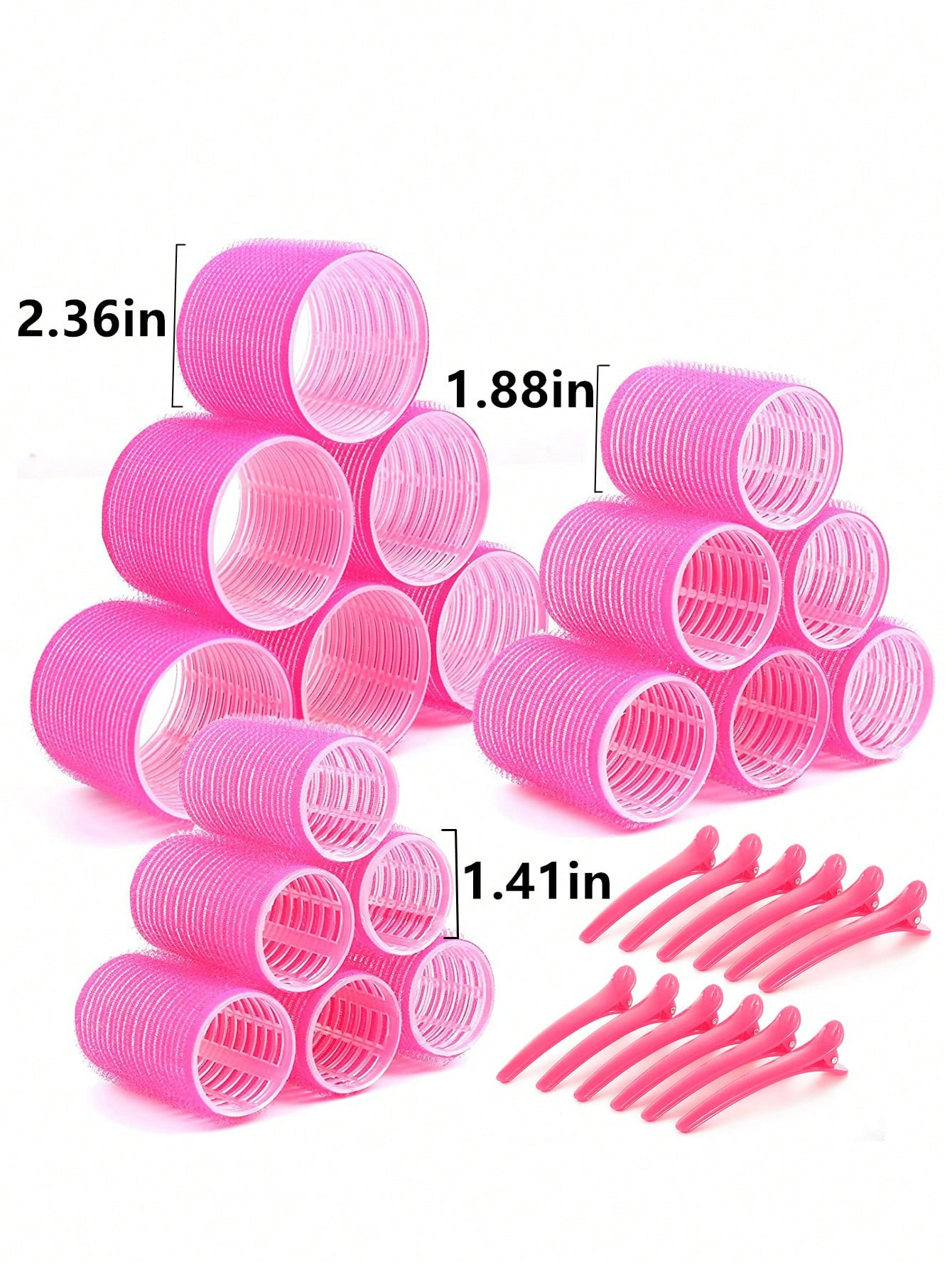 30pcs Self-Adhesive Hair Rollers Set For Different Hair Lengths,Hair Curling Roller & Clip Set Wi... | SHEIN