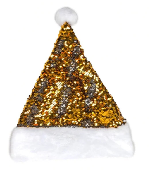 Christmas House Festive Reversible Sequin Santa Hats, 15 in.; Gold - Walmart.com | Walmart (US)