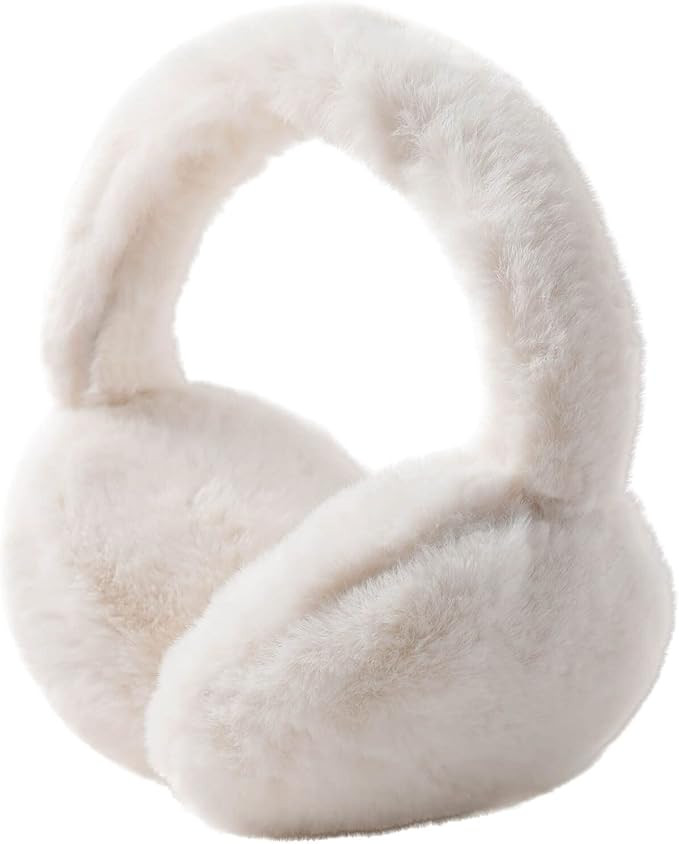 Foldable Ear Muffs for Women, Faux Fur Adjustable Earmuffs for Winter | Amazon (US)