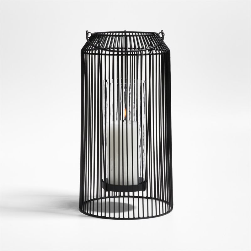Austell Large Black Metal Outdoor Lantern 17" | Crate & Barrel | Crate & Barrel