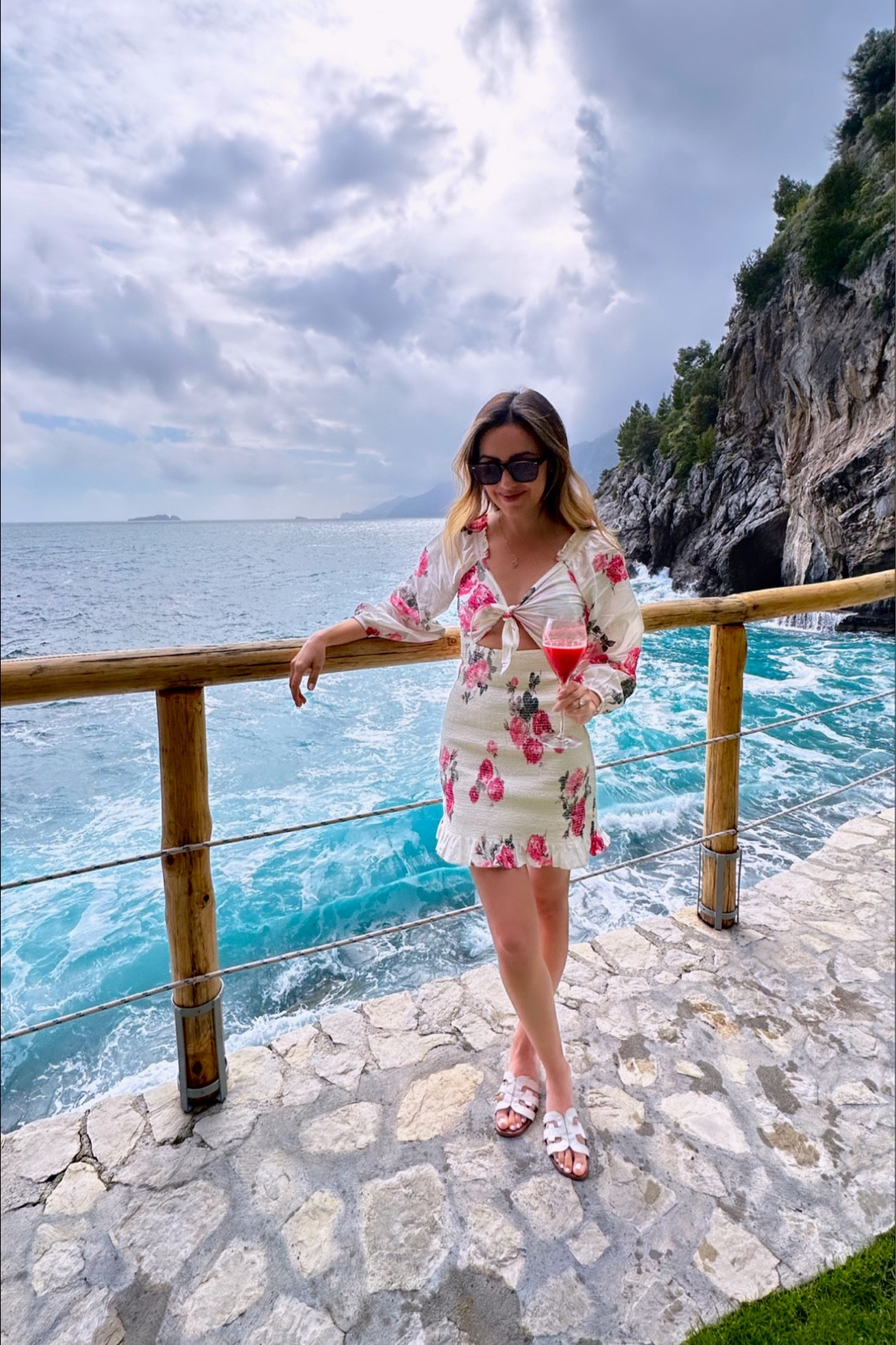 Dress deets - runs TTS and bottom portion is ruched/stretchy. Also love these comfy sandals for travel/walking around 🌸🌸🌸 

#LTKtravel #LTKFind #LTKSeasonal