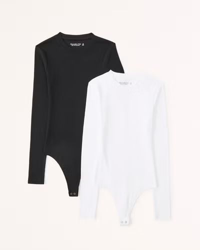 2-Pack Long-Sleeve Essential Crew Bodysuit | Abercrombie & Fitch (US)