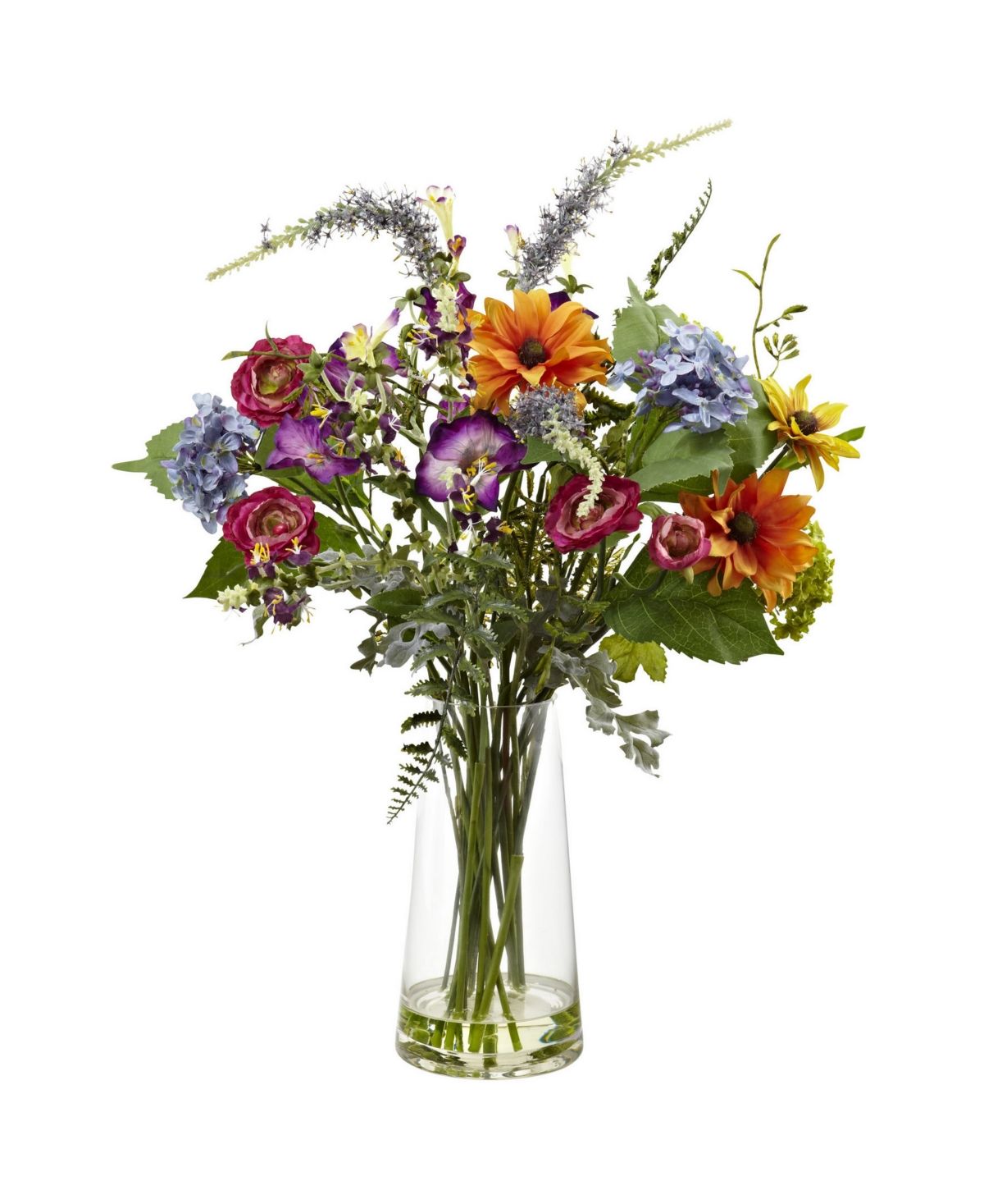 Nearly Natural Spring Garden Artificial Floral Arrangement with Vase | Macys (US)