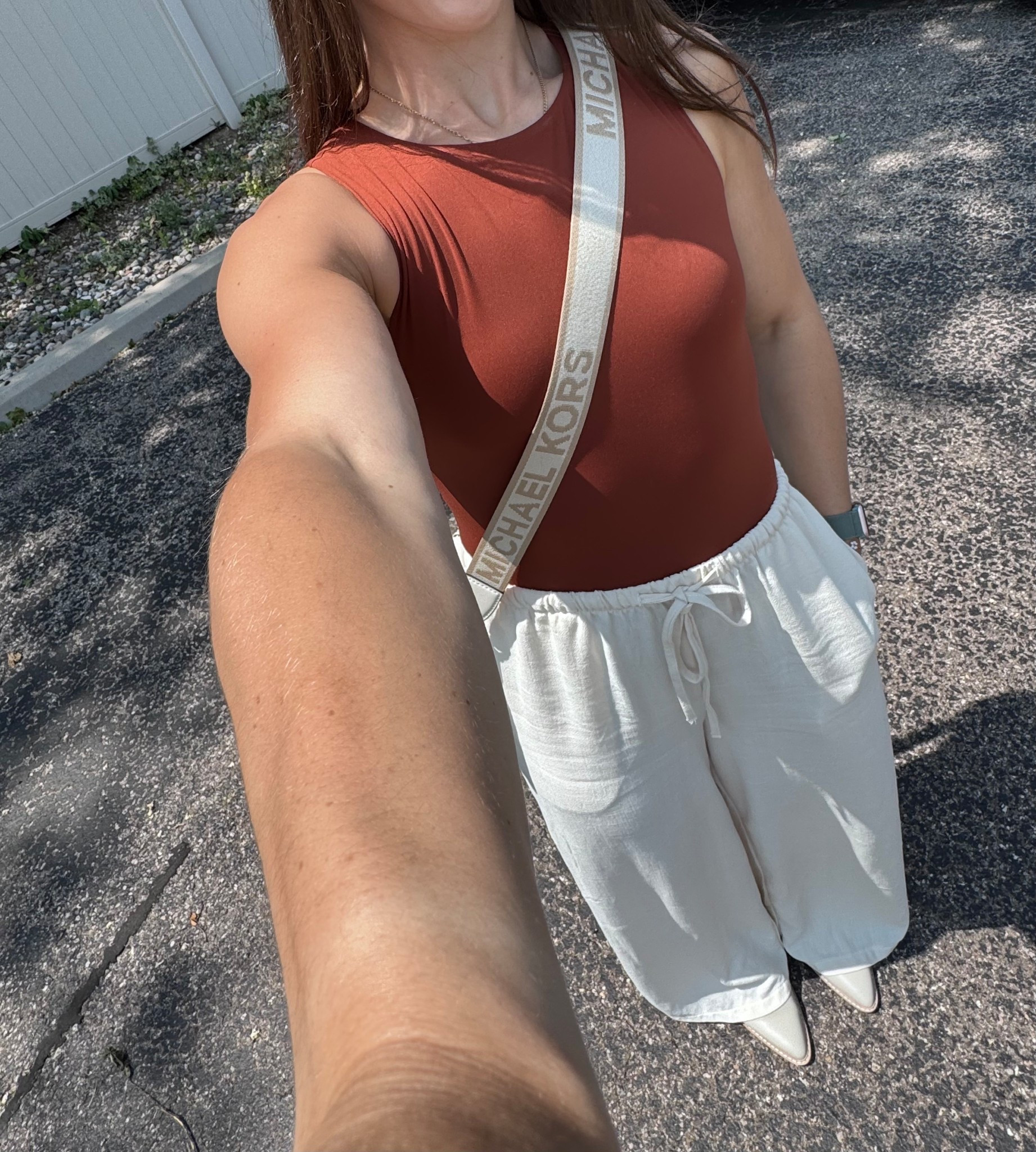 Linen pants outfit for spring/summer! Bodysuit is down to $26 from $68, Purse is $99 instead of $300+, & pants are $30

#LTKStyleTip #LTKSaleAlert #LTKSummerEdit