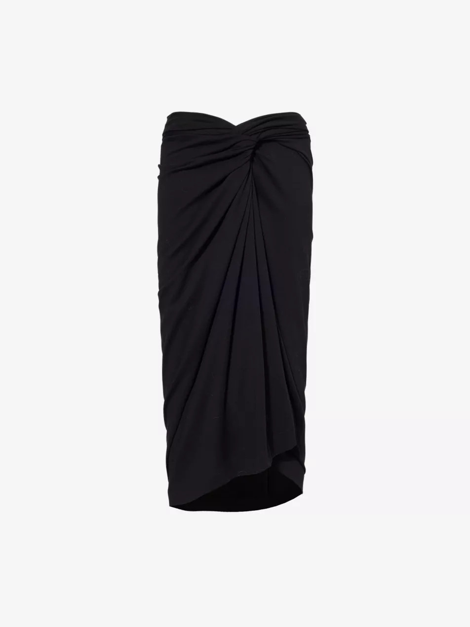 Twisted Asymmetric Cotton-Jersey Midi Skirt | Selfridges