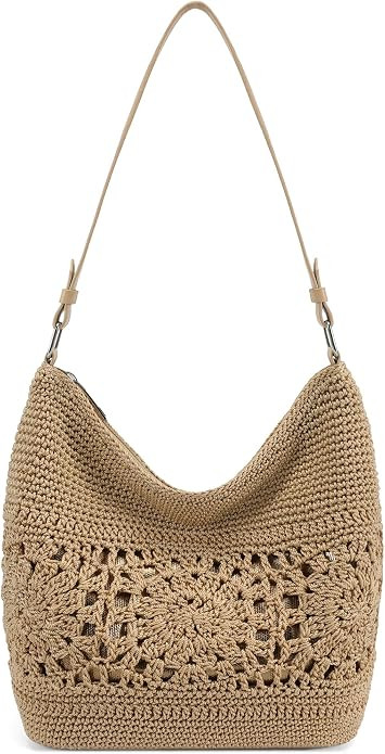 Hand Crochet Bag for Women Shoulder Hobo Tote Beach Purse Vacation for Spring Summer | Amazon (US)