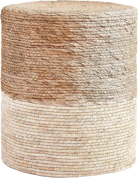 Wimarsbon Pouf Ottomans, 100% Natural Seagrass Pouffe, Hand Weave Round Footstool, Sitting Braide... | Amazon (US)