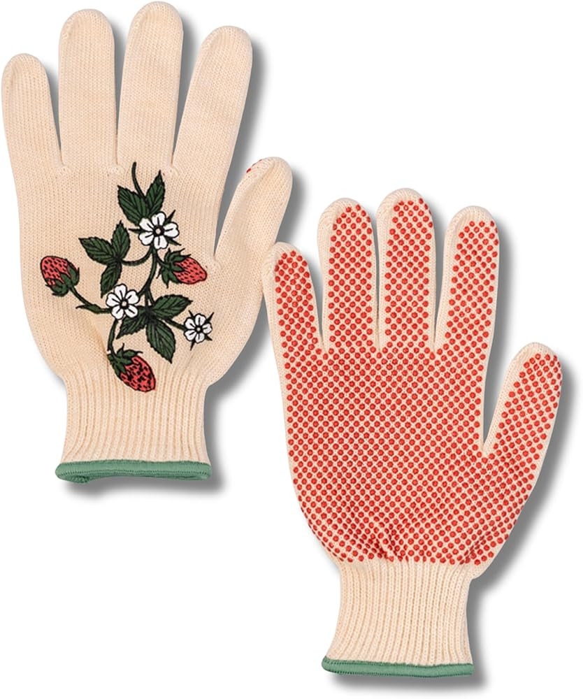 ban.do One Size Fits Most Gardening Gloves, Cute Outdoor Gloves with Silicone Gripper Dots, Straw... | Amazon (US)