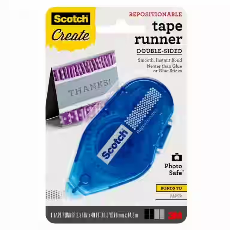 Scotch Extra Strength Tape Runner [Double-Sided]: 0.31 in. x 49 ft. (Blue) Repositionable | Walmart (US)