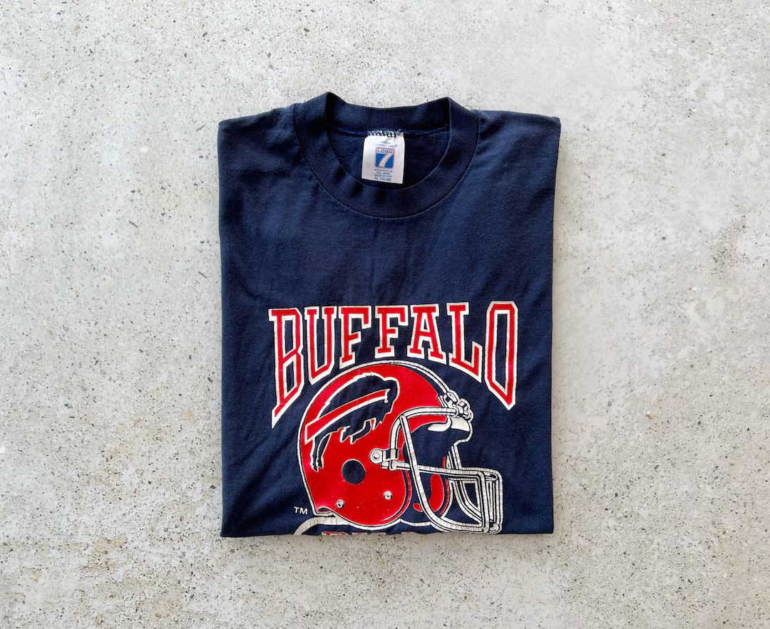 Vintage T-shirt BUFFALO BILLS New York Football Sports Blue Red 80s 90s Size L - Etsy | Etsy (US)