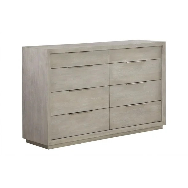 64 Inch Kim Modern Solid Acacia Wood 8 Drawer Dresser, Heather Gray - Walmart.com | Walmart (US)