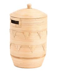 Medium Tribal Basket With Lid | TJ Maxx