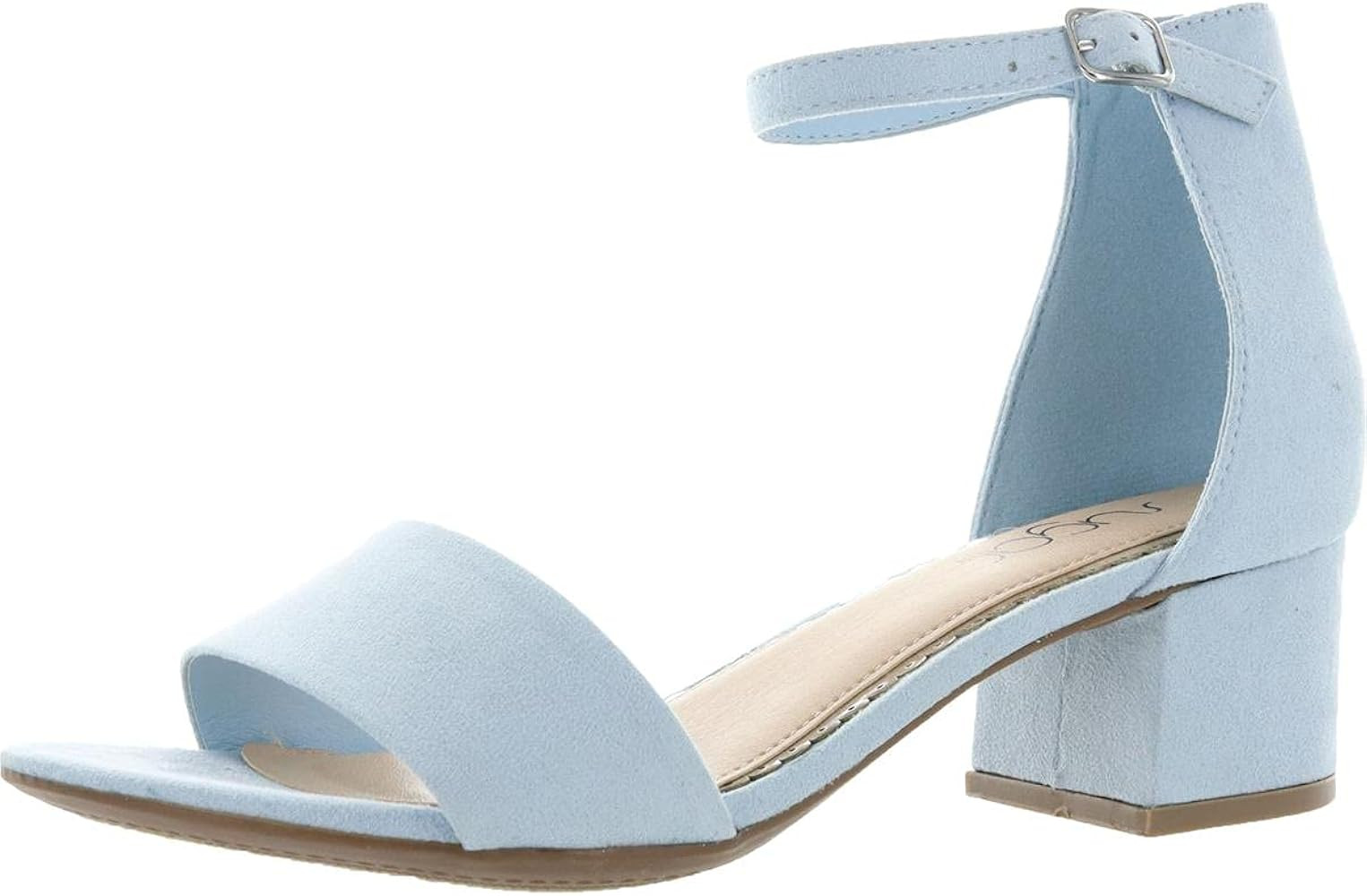 Sugar Women's Noelle Low Two Piece Block Heel Dress Shoe Ladies Ankle Strap Pump Sandal | Amazon (US)