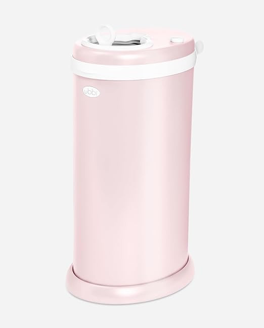 Ubbi Stainless Steel Diaper Pail, No Special Bags, Odor-Locking, Blush Pink | Amazon (US)