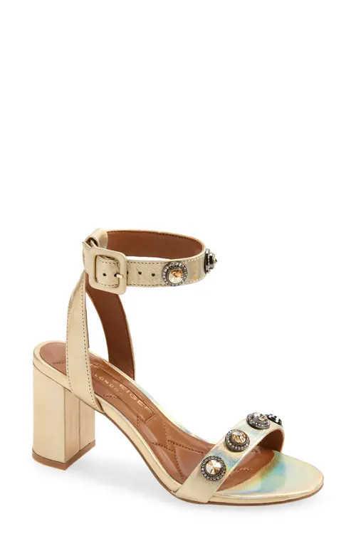Kurt Geiger London Octavia Ankle Strap Sandal in Gold at Nordstrom, Size 7.5 | Nordstrom