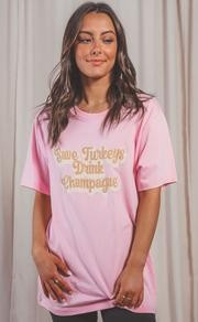 friday + saturday: save turkeys drink champagne t shirt | RIFFRAFF