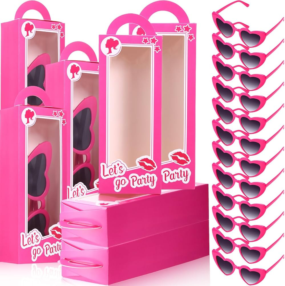 Resurhang 12 Set Pink Doll Gift Boxes Include 12 Party Favor Goodie Box 12 Sunglasses Bachelorett... | Amazon (US)