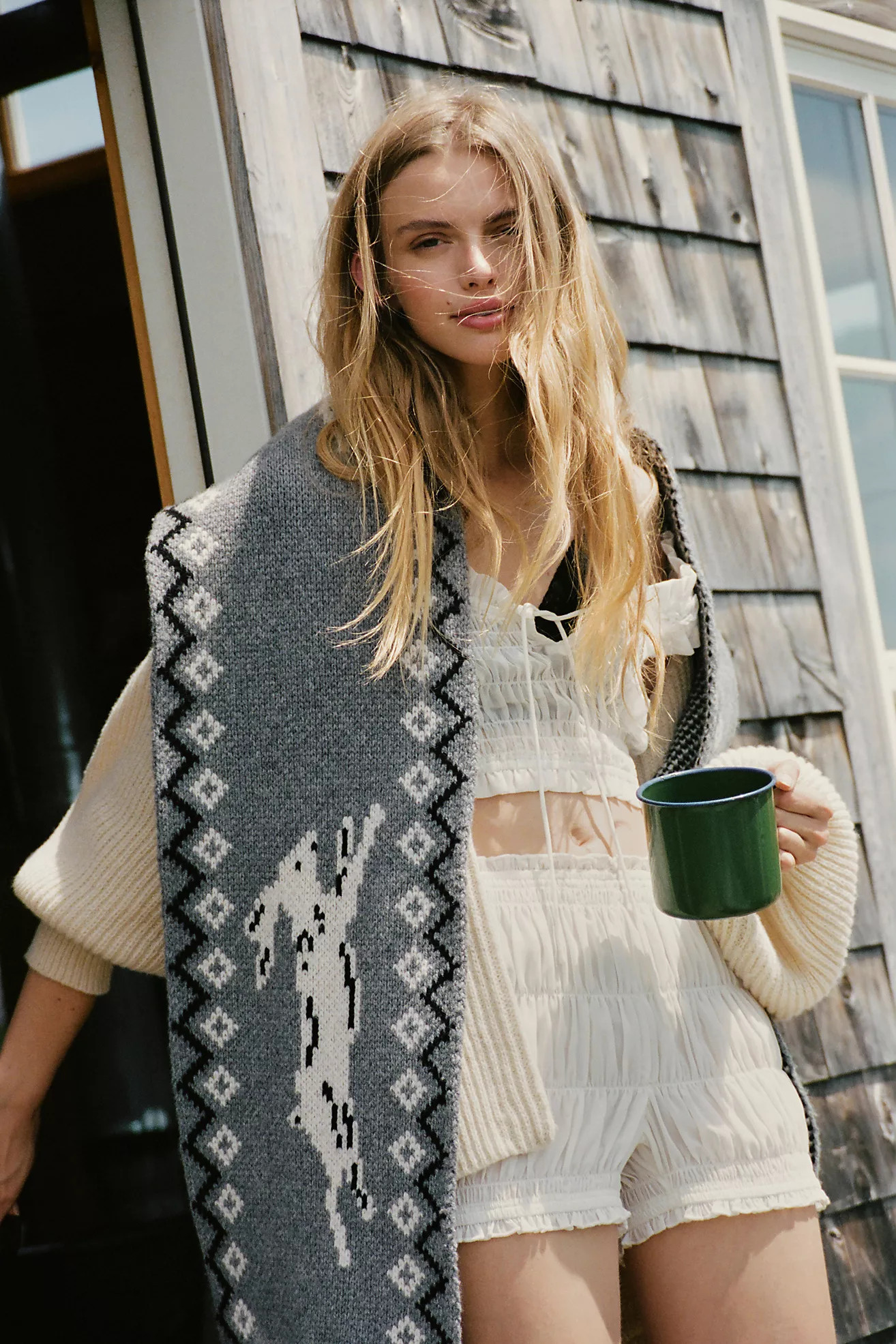 Damson Madder Cecily Bunny Intarsia Scarf | Anthropologie (US)