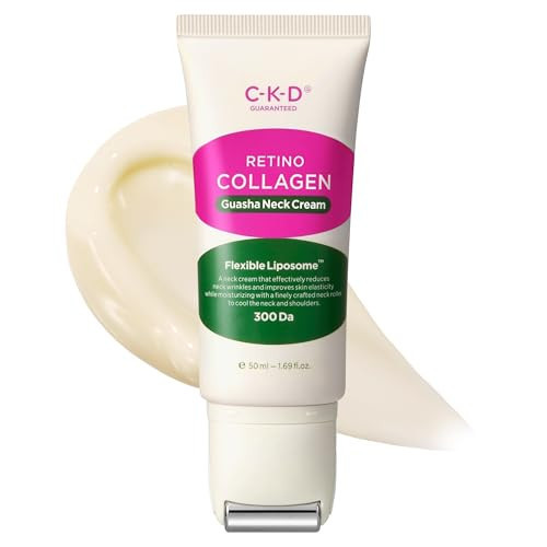 CKD Retino Collagen Gua Sha Neck Cream - Firming Cream for Neck and Jawline Tightening, Lifting, and Wrinkle Reduction with Stainless Steel Roller. Korean Skin Care,1.69 fl oz. | Amazon (US)