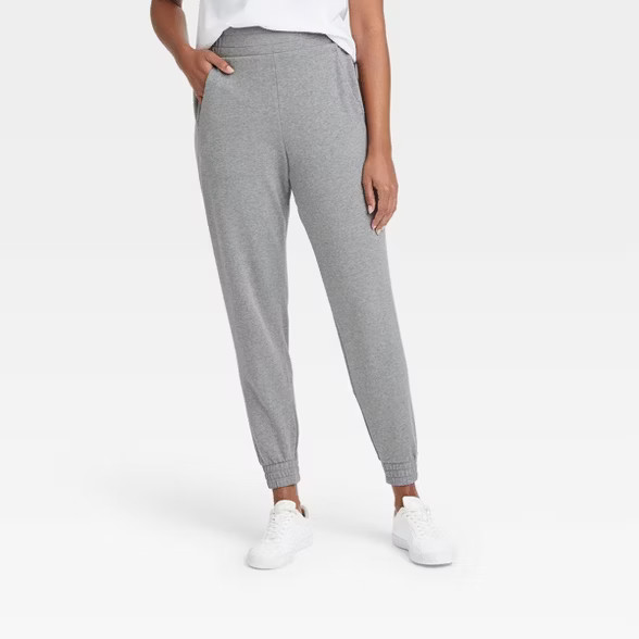 Women's Mid-Rise French Terry Jogger Pants 28" - All in Motion™ | Target