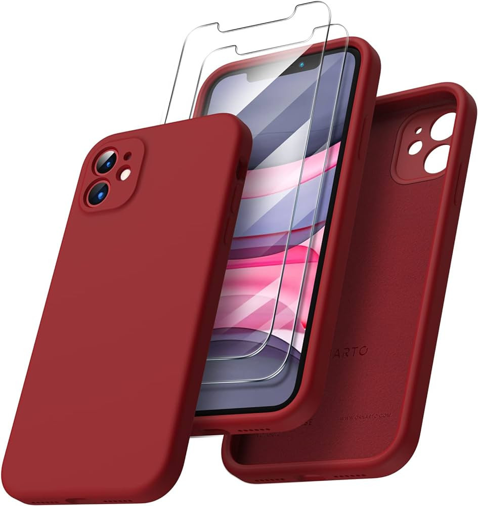 ORNARTO Designed for iPhone 11 Case with Screen Protector [2 Pack], Liquid Silicone Gel Rubber Co... | Amazon (US)