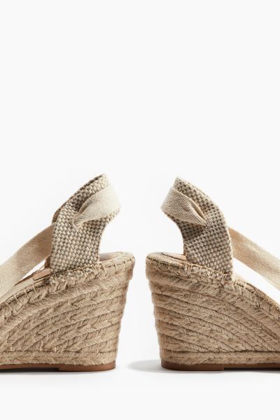 Wedge-heel Espadrilles - High heel - Cream - Ladies | H&M US | H&M (US + CA)