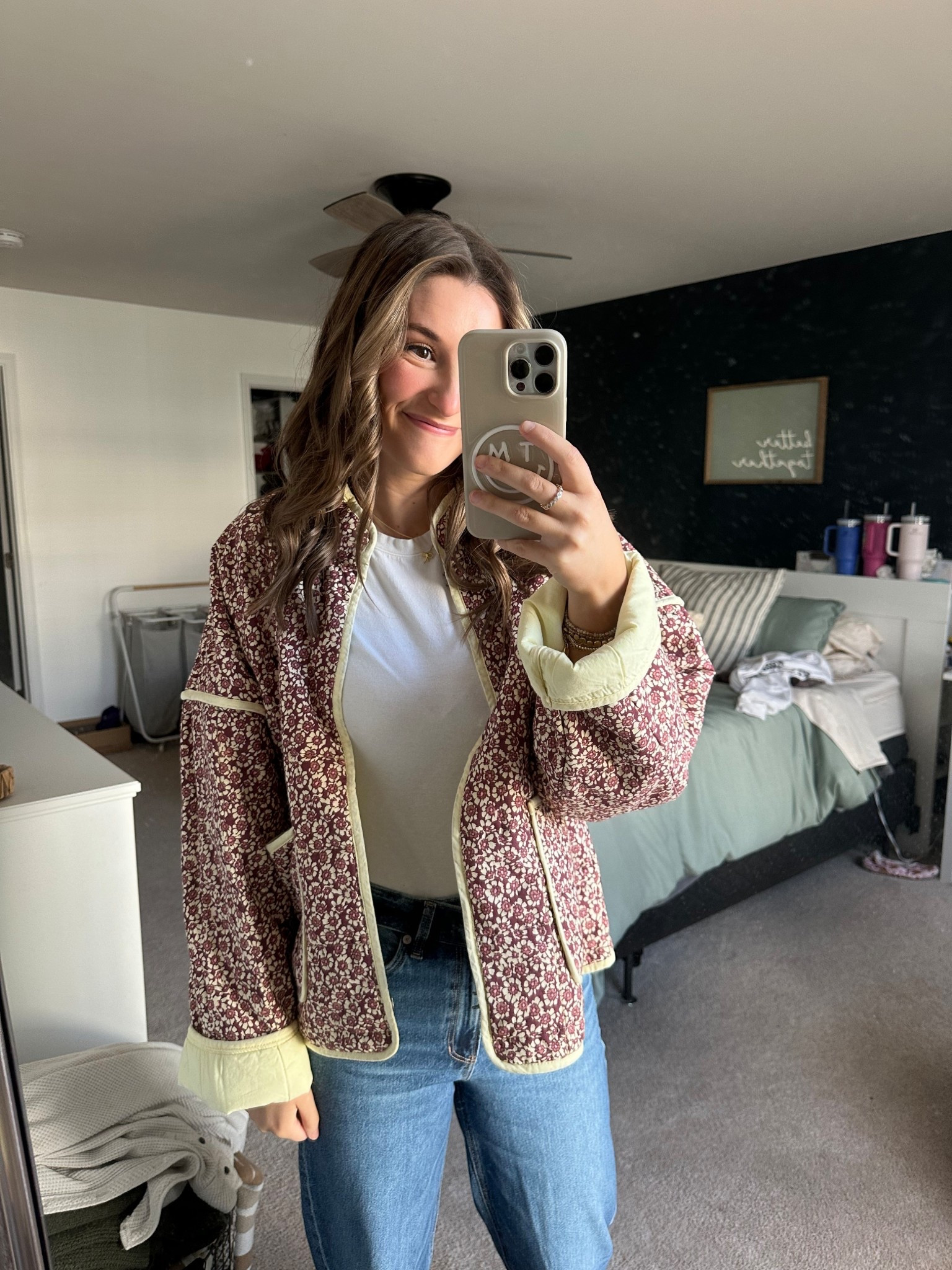 We love a good printed jacket around here 💛
Jacket: medium
Jeans: 6 tall

#LTKSeasonal #LTKTall