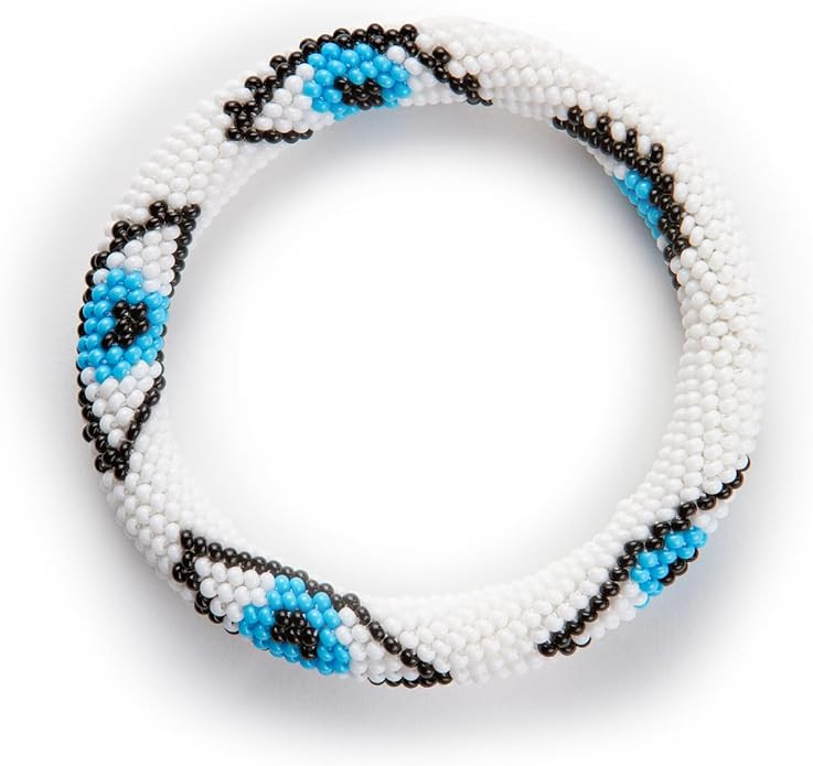Evil Eye Protection Bangle Bracelet, Bohemian Stackable Beaded Bracelets, Handmade Multicolor Boh... | Amazon (US)