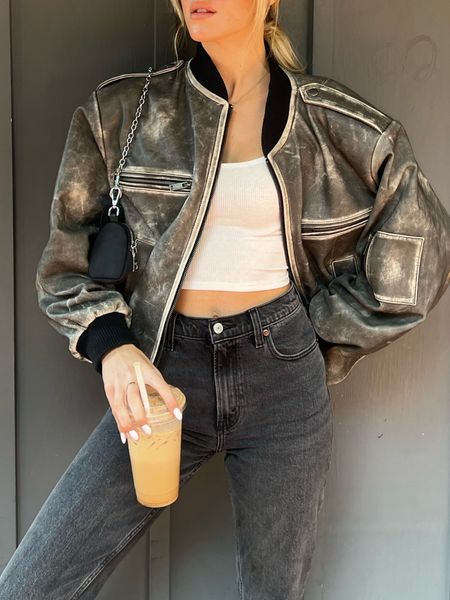 My go to fit consists of a good pair of jeans, a basic tank and a leather jacket. Jacket is from DUCIE but I added similar below! 
-Abercrombie jeans are incredible 
-skims tank can’t go wrong with 

#fashion #style #leatherjacket 

#LTKstyletip #LTKfit