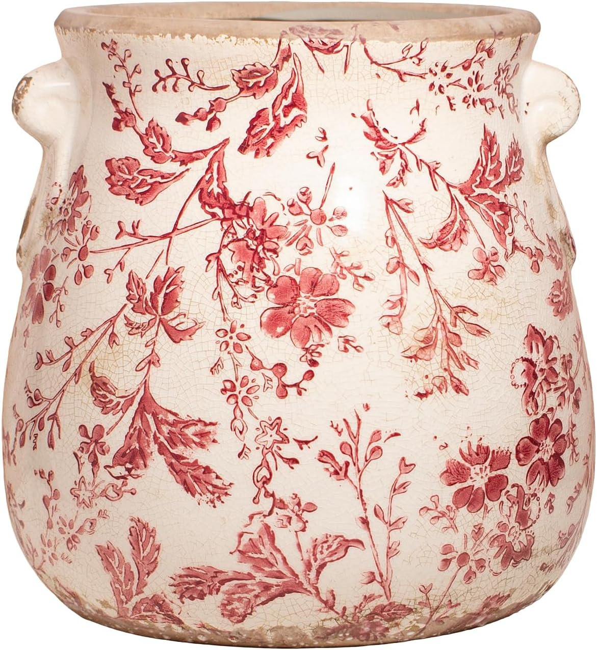 Antique Ceramic Planter & Vase for Home Decor, 6.68 Inch Rustic Farmhouse Flower Pot with Drainag... | Amazon (US)