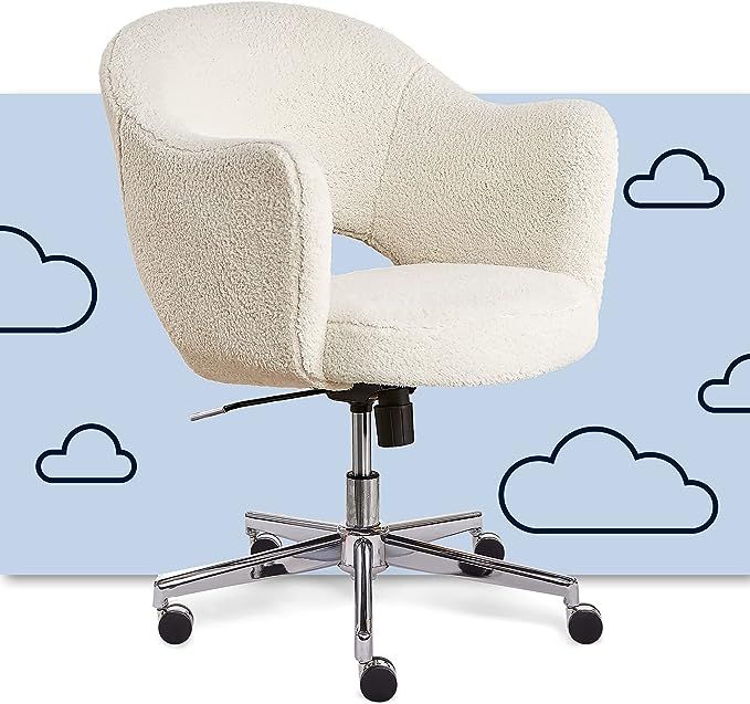 Serta Valetta Office, Home Desk Chair with Memory Foam Padding Midcentury Modern Style, Chrome-Fi... | Amazon (US)