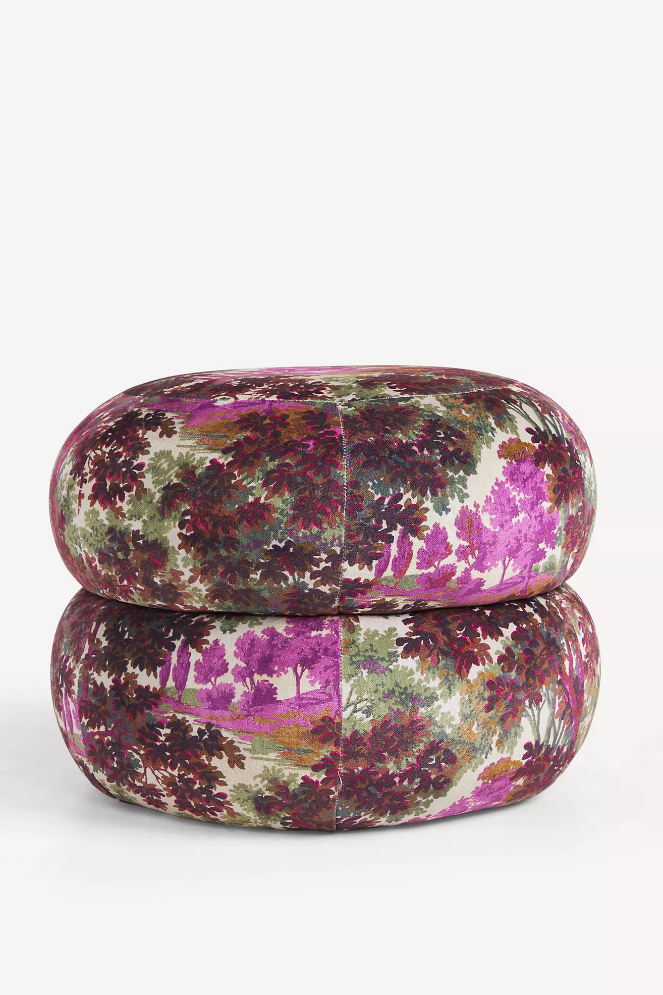 Vienne Velvet Muntz Ottoman | Anthropologie (US)