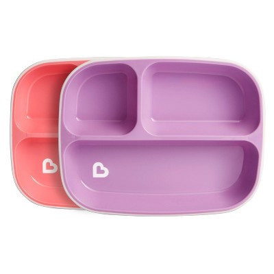 Munchkin 2pk Splash Toddler Divided Plates - Pink/Purple | Target