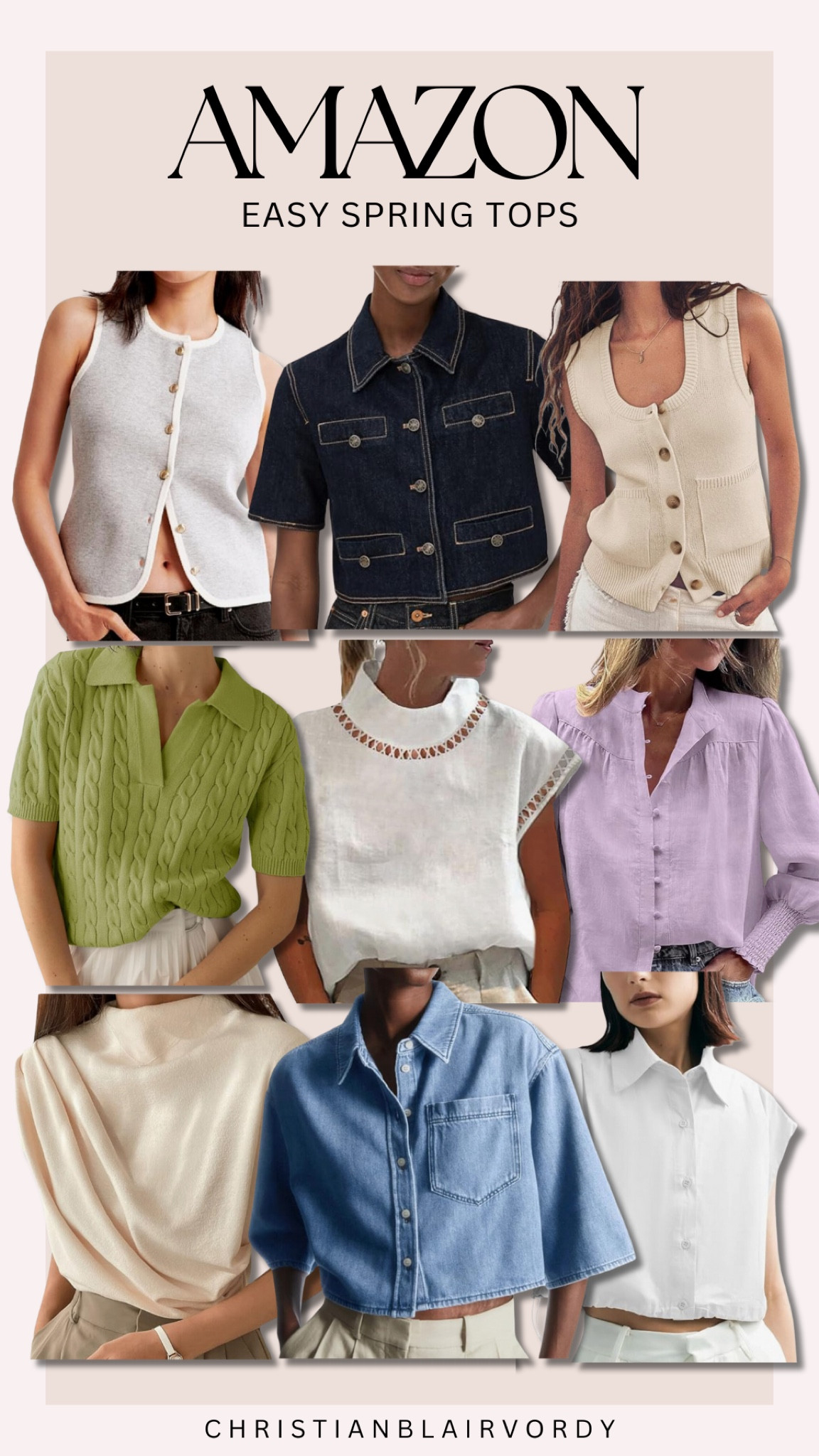 Tops for springtime to style with denim, Amazon finds 

#christianblairvordy

#amazon #tops #spring #denim #new

#LTKFindsUnder50 #LTKFindsUnder100 #LTKStyleTip