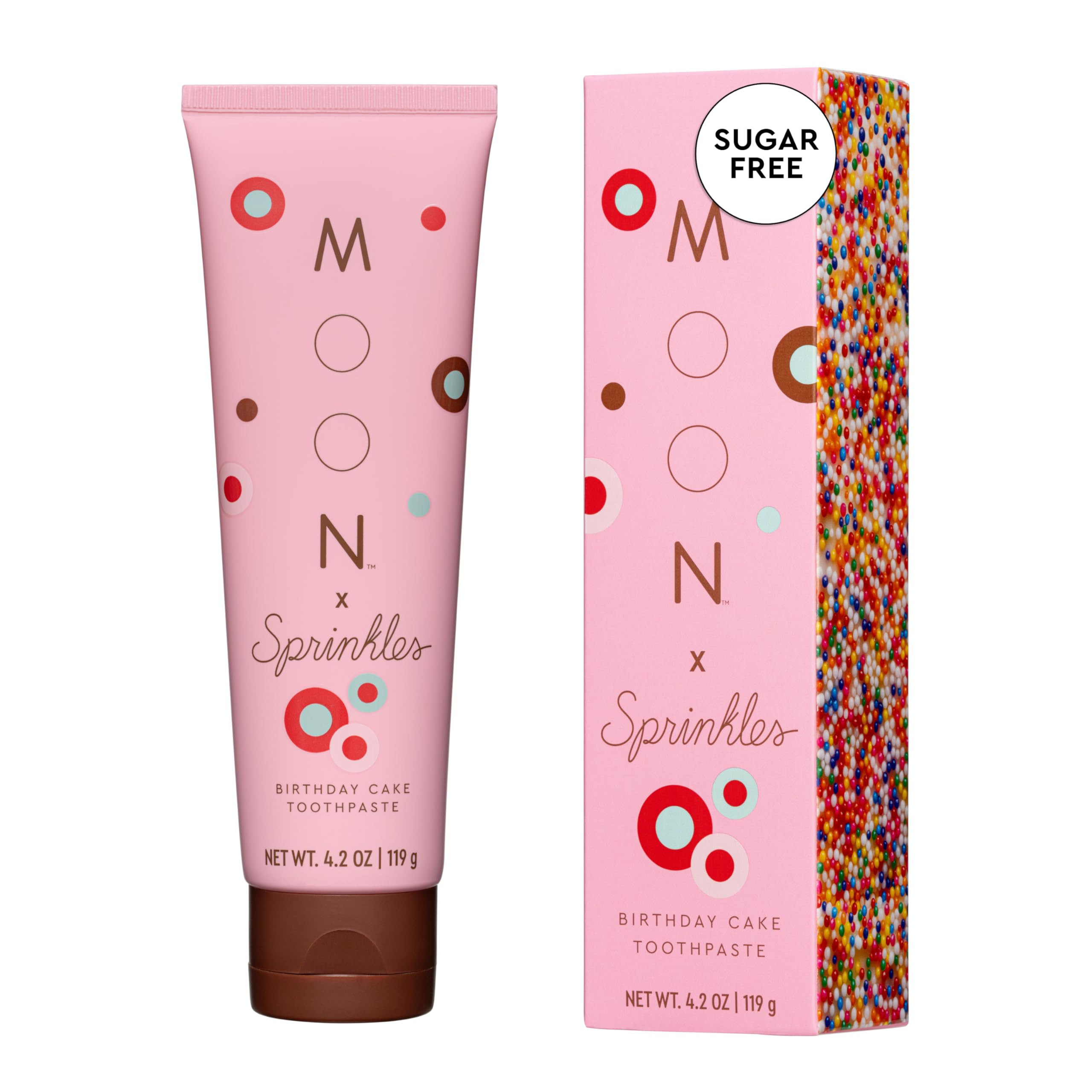 Moon x Sprinkles Birthday Cake Flavored Toothpaste, Fluoride Free - Sugar & SLS Free Toothpaste -... | Amazon (US)
