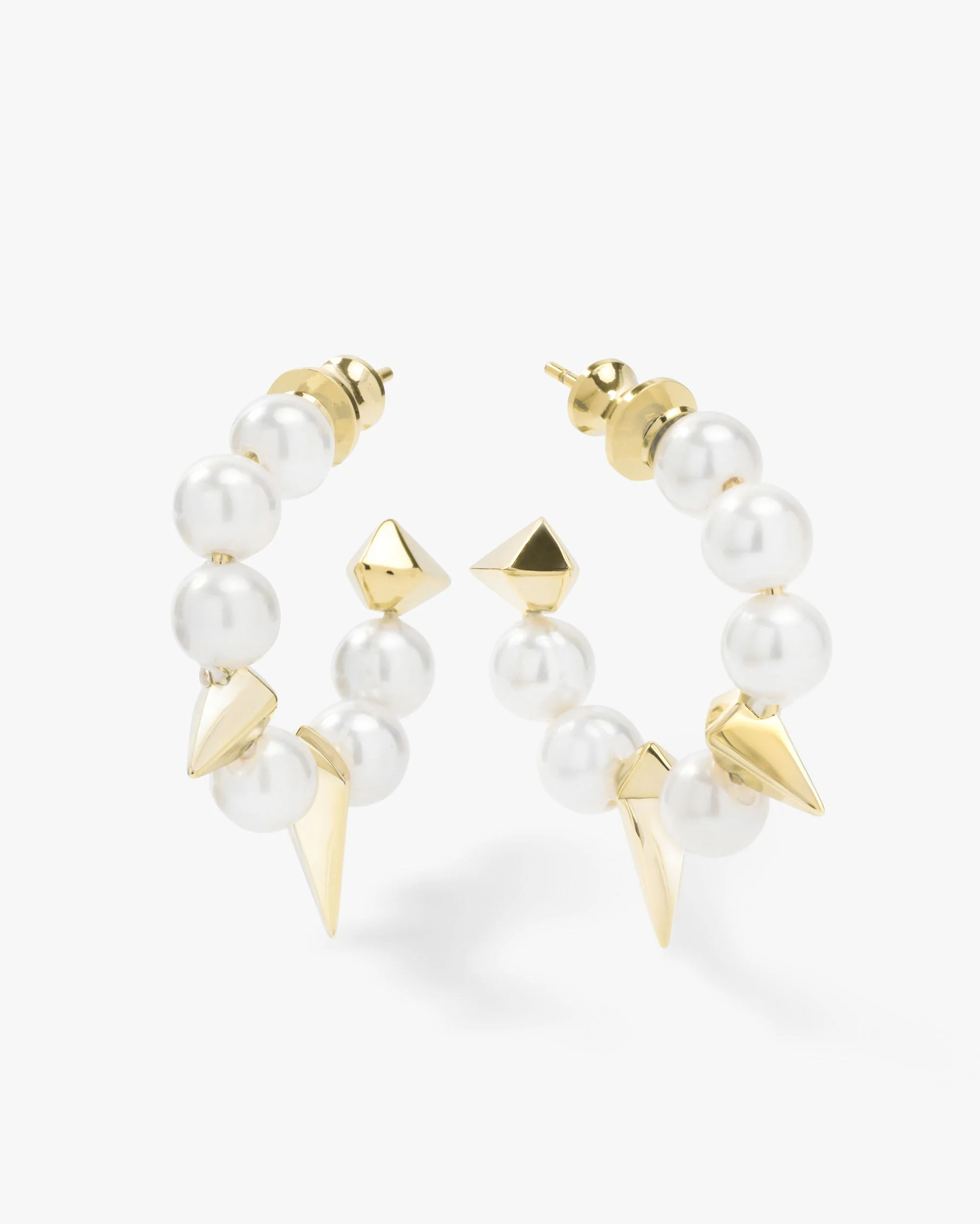 Life's a Ball Pearl Spike Hoops - Gold | Melinda Maria Jewelry