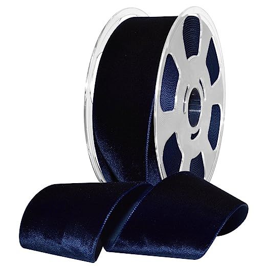 Morex Ribbon Nylvalour Velvet Ribbon, Nylon, 2 inches by 11 Yards, Navy, Item 01250/10-419, 2" by... | Amazon (US)