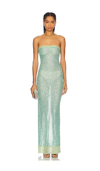 Elizabeth Dress in Turquoise Sequin Blue Sequin Dress Sequin Gown Sparkly Outfit Sparkle Outfit | Revolve Clothing (Global)