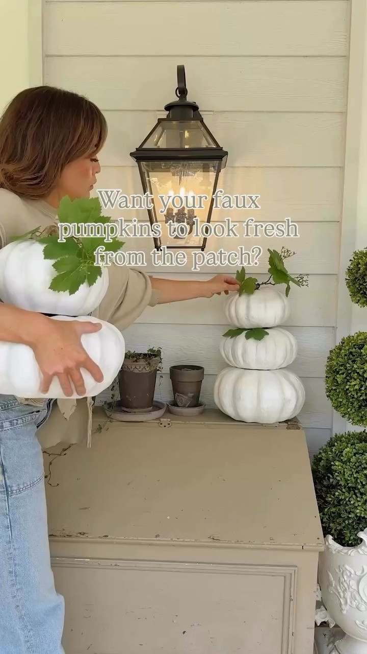 Some of my favorite faux pumpkins! Love that you can stack them or
Style them individually