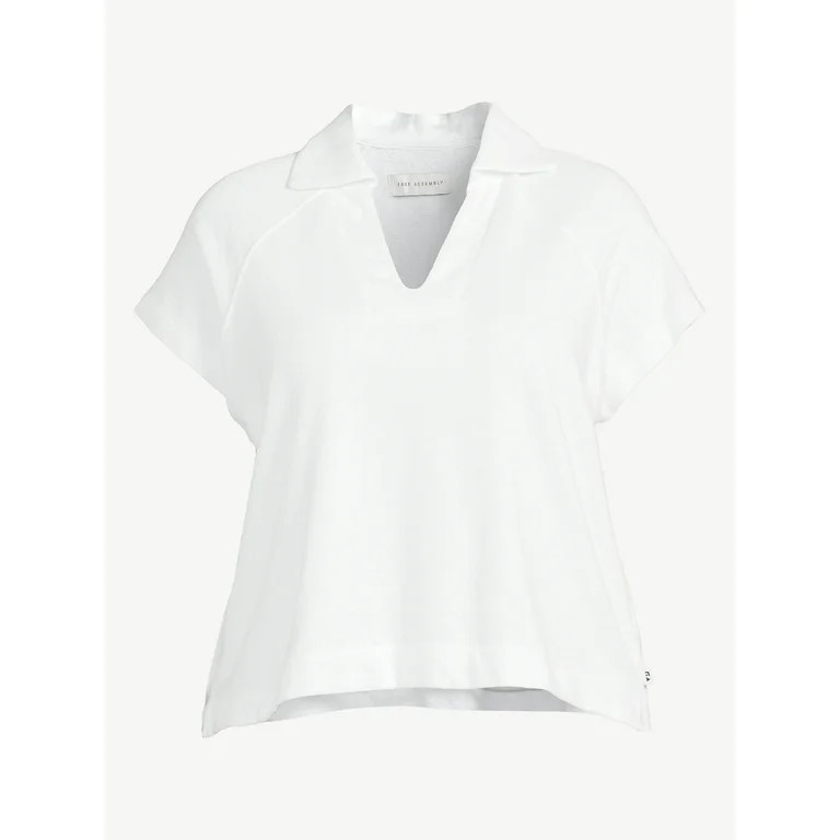 Free Assembly Women's Raglan Sleeve Polo Shirt | Walmart (US)