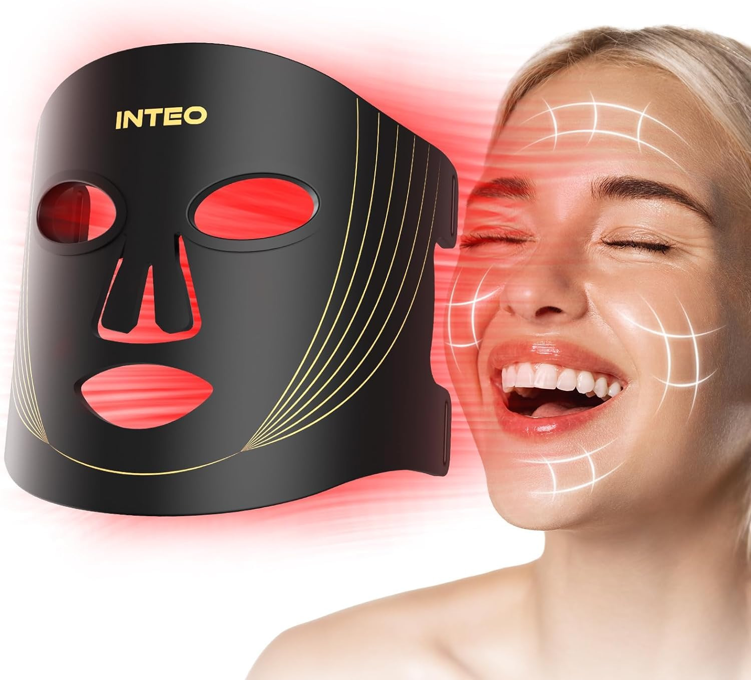 Red Light Therapy for Face, 3 Modes Portable Led Face Mask Light Therapy with Remote, Near-Infrar... | Amazon (US)