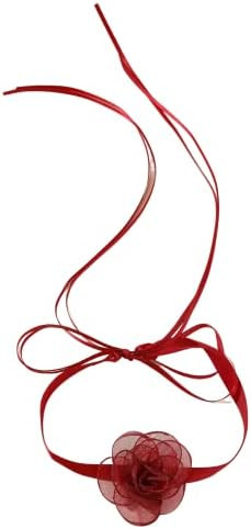 Sexy Super Fairy Black Chic Choker Camellia Flower Lace-up Colorful Necklace Long Ribbon Choker F... | Amazon (US)