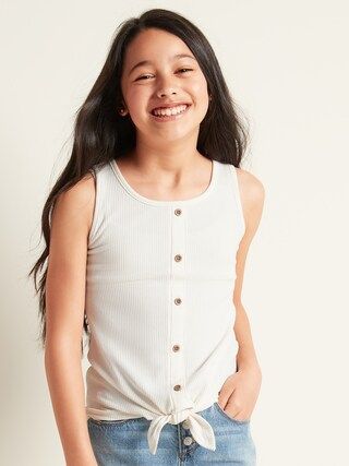 Rib-Knit Tie-Front Tank Top for Girls | Old Navy (US)