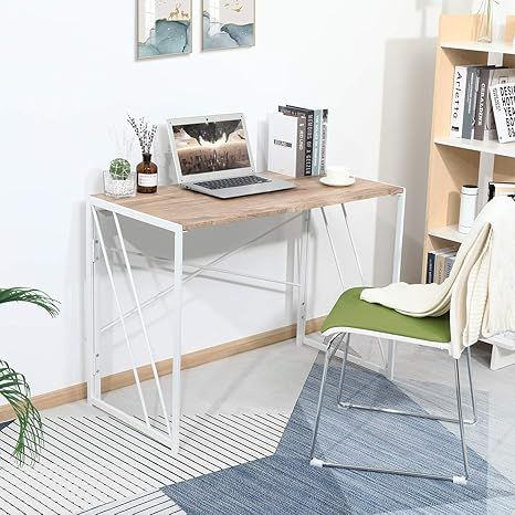 CozyCasa Folding Computer Desk, Folding Desk for Home Office Small Spaces Desk Student Writing De... | Amazon (US)