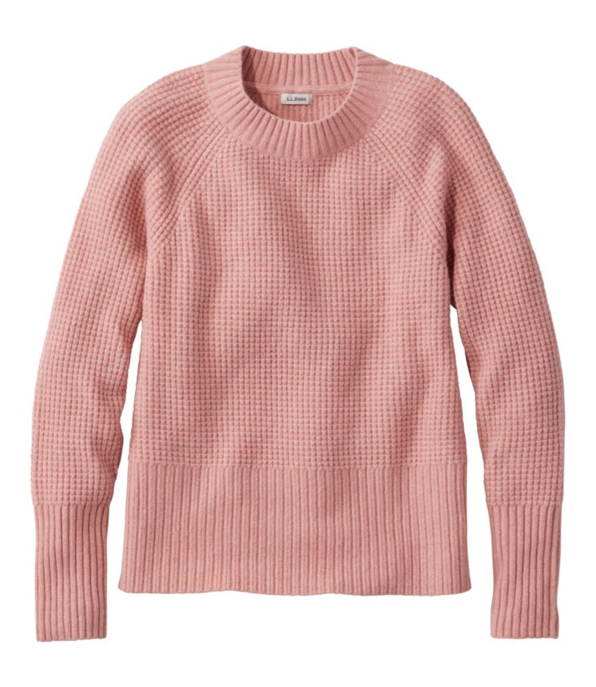 Women's SuperSoft Waffle Sweater, Crewneck Adobe Rose 1X, Cotton/Nylon L.L.Bean | L.L. Bean
